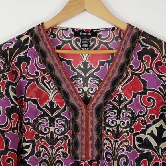 Colorful Sheer Tunic - Picture 2 of 8